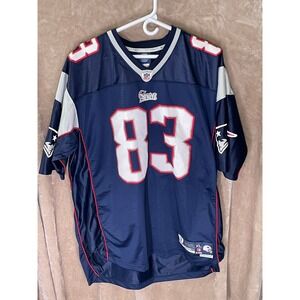 Reebok NFL Patriots Welker 83 Football Jersey Mens XL Blue Onfield Equipment‎
